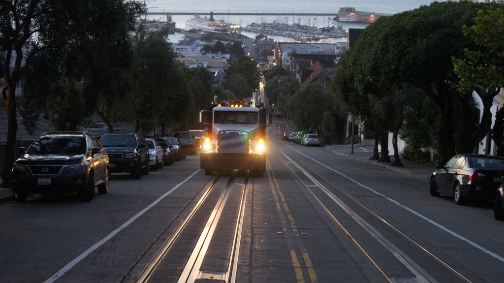 Сан-Франциско -трамвайчики, город (San Francisco Cable Car California June 2011), Калифорния, -  Путешествие по Калифорнии, заметки путешественника, Июнь 2011 год.